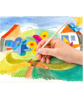 Boîte palette de peinture Noris Club 12 couleurs un pinceau et une gouache blanc
