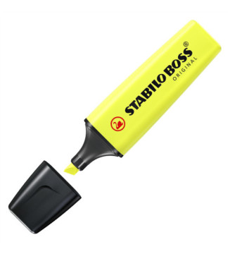 box 4 surligneurs BOSS ORIGINAL jaune bleu vert orange