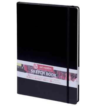 Carnet de croquis art création 130 x 210 mm, noir, 80 feuilles