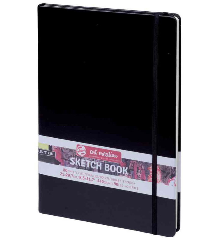 Carnet de croquis art création 130 x 210 mm, noir, 80 feuilles
