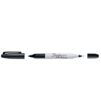 Marqueur permanent TWIN TIP 2 pointes 1 mm et 0,5 mm Noir