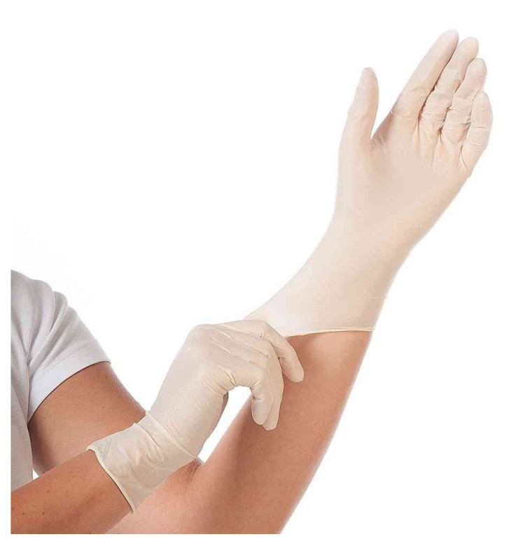 Pack 100 Gant latex Non Poudré GRIP LIGHT HYGONORM 24cm M Blanc