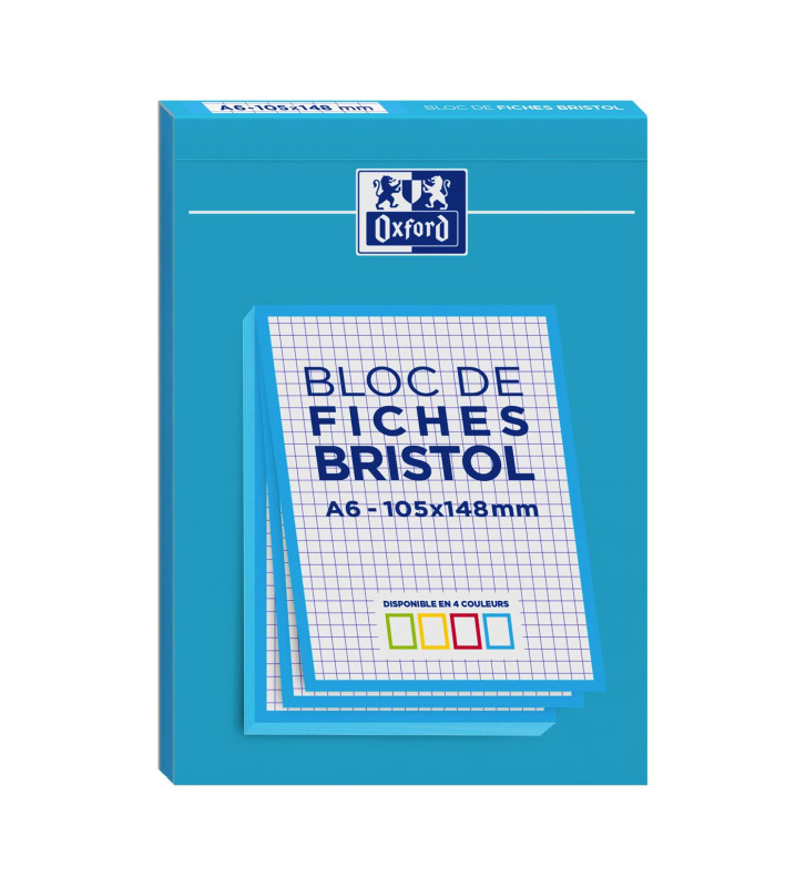 Bloc de 30 fiches bristol 105X148 non perforées Q5/5 bleu