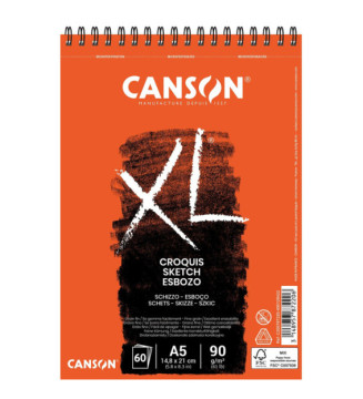 Bloc Spirale 60 Feuilles XL Croquis A5 90g Blanc