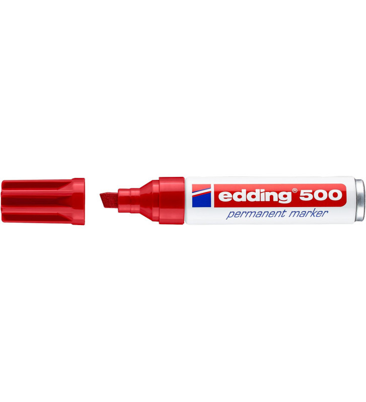 Marqueur Permanent 500 Corps Alu Rouge Pointe Biseautée 2-7 mm
