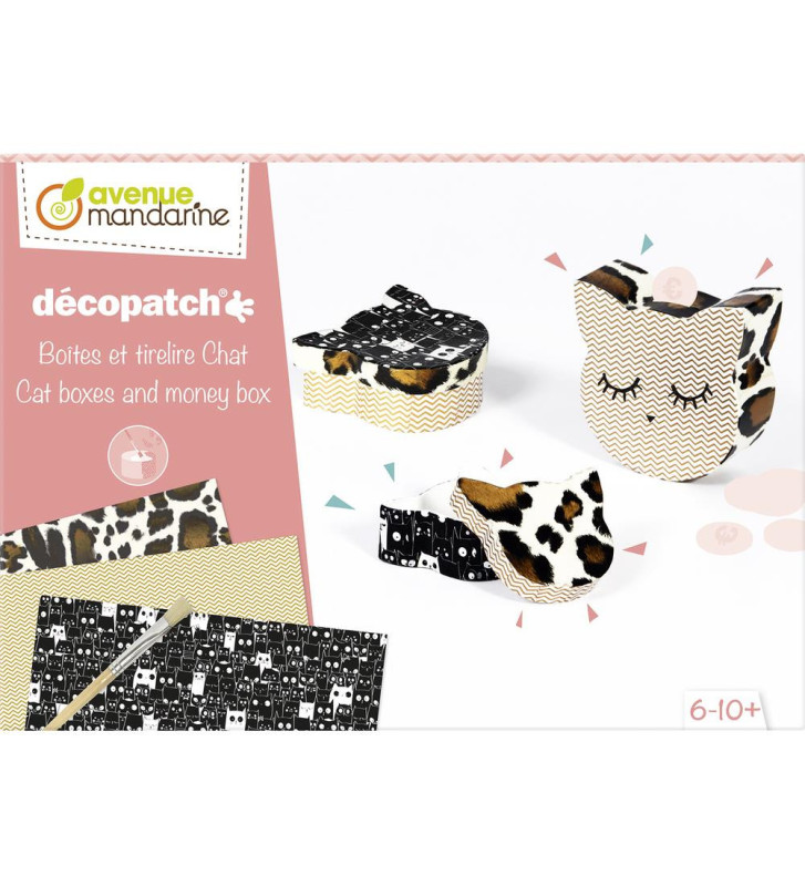 Boîte créative, Décopatch, Boîtes et tirelire Chat