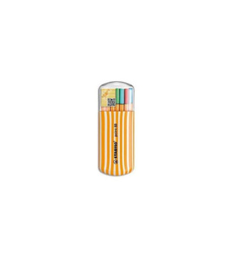 Étui Zebrui de 20 Stylos-Feutre POINT 88  Pointe Fine 0,4 mm avec attache couleurs assorties