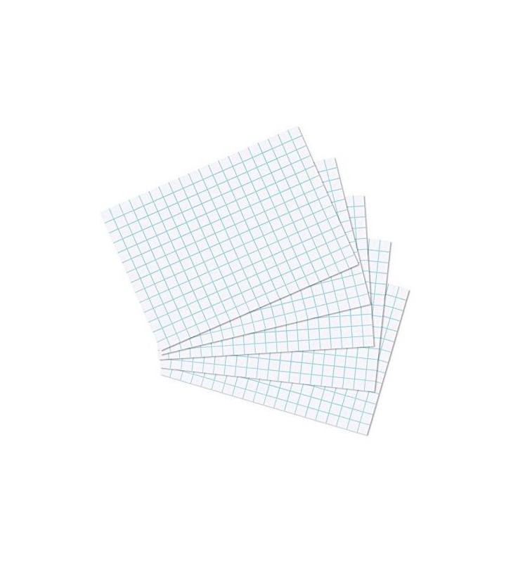 Lot de 100 Fiches bristol 170g A6 Quadrillées Blanc