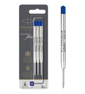 Recharge pour stylo QUINKflow, M, blister de 3, bleu