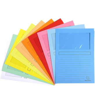 Paquet de 10 chemises à fenêtre SUPER 160g/m2 - 22x31cm Couleurs assorties