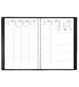 Agenda Civil OLYMPE Spirale Janvier à Décembre - Format : 16 x 24 cm Noir