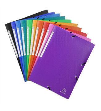 Chemise à élastiques 3 rabats PP OPAK - A4 - Coloris Aléatoire