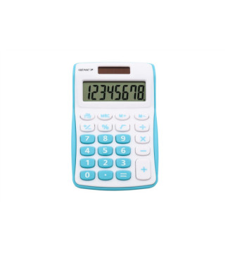 Calculatrice 120 B 8 chiffres (Dual Power (Pile, solaire), design compact bleu