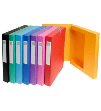 Boite de classement Exabox Dos 25mm Carte lustrée  A4 Coloris Aléatoire