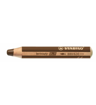 Crayon WOODY 3 en 1 Extra large Terre de Sienne brûlée