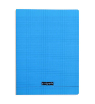 Cahier piqué 24x32cm polypro 96p séyès 90g bleu