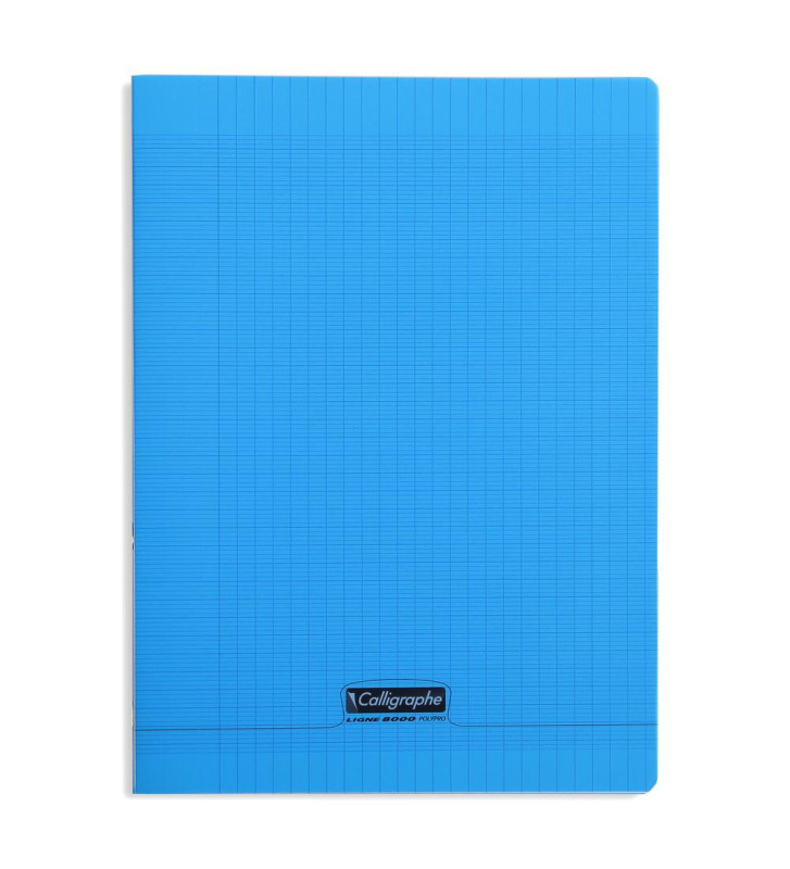 Cahier piqué 24x32cm polypro 96p séyès 90g bleu