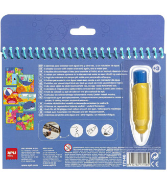 Livre de coloriage à l'eau - Aqua Fun Magic Water - Animaux marins