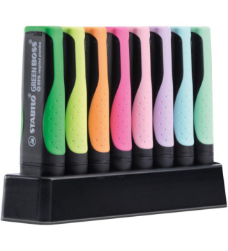 Surligneur GREEN BOSS Pastel, set de bureau de 8