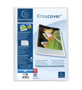 Protège-documents PP semi rigide Kreacover Chromaline 80 vues - A4 - Incolore