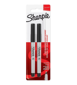 Lot de 2 Marqueurs Permanents Pointe Ultrafine Noir