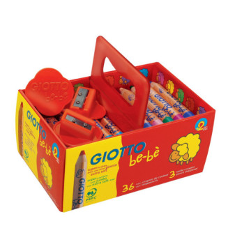 Schoolpack 36 crayons maxi de couleurs assorties+3 tailles crayon