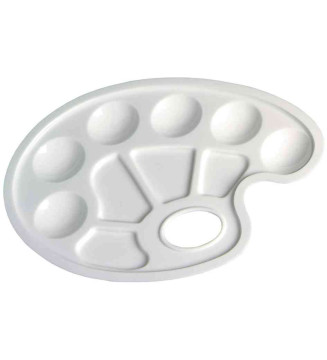 Palette de peinture en plastique ovale blanche 864303/3