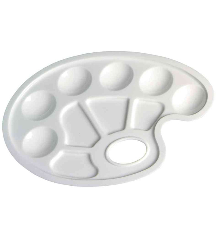 Palette de peinture en plastique ovale blanche 864303/3