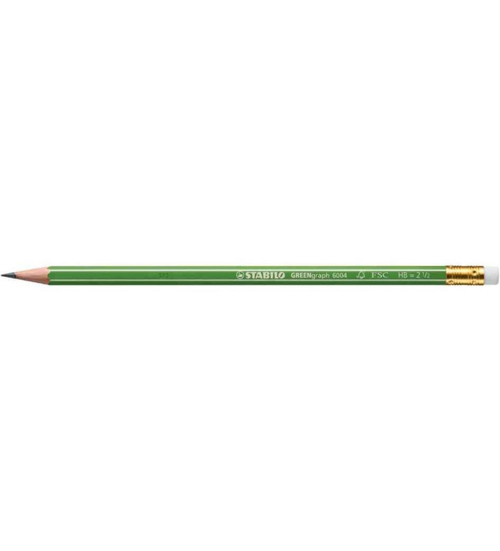 Crayon Graphite GREENGraph bout gomme HB