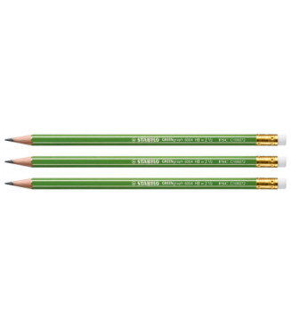 Lot de 3 Crayons Graphite bout gomme HB