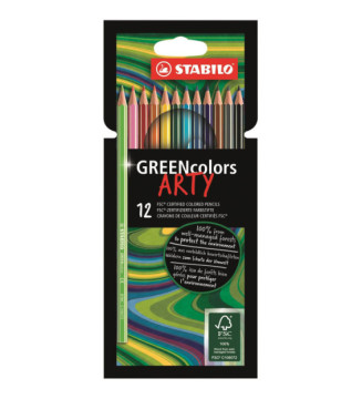 Etui de 12 crayons de couleur GREENcolors ARTY en bois