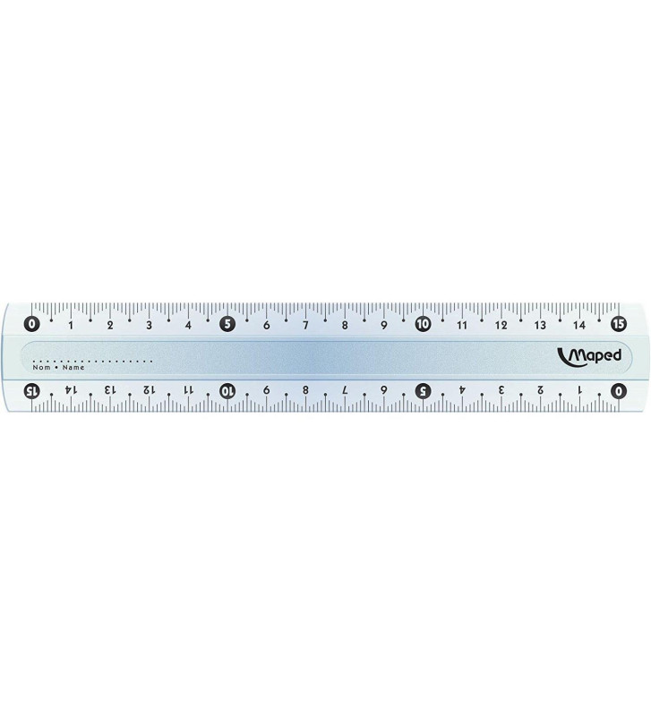 Règle plate Essentials Plastique 15 cm Transparente