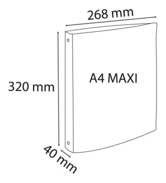Classeur 4 anneaux 30 mm polypropylène Opaque A4 maxi Rouge