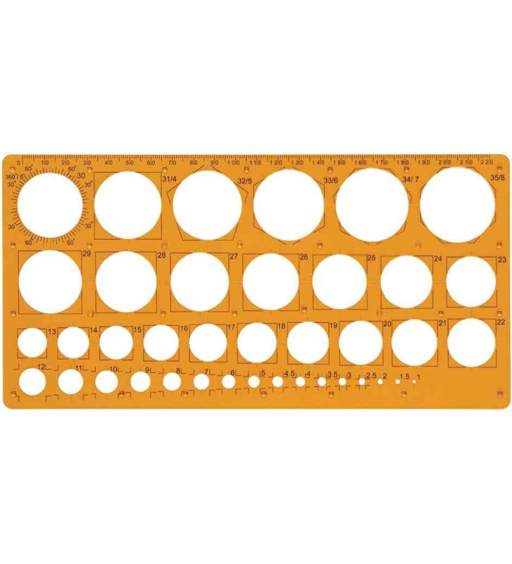 Trace-cercles 1-35 mm 39 cercles orange