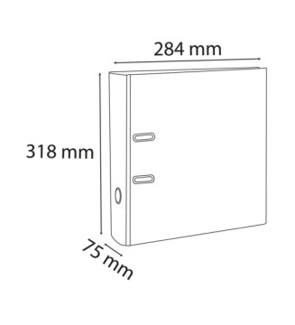 Classeur à levier polypropylène dos de 75mm Bleu clair
