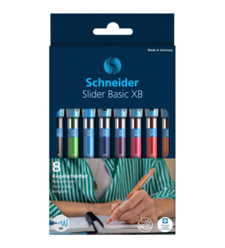 Stylo à bille Slider Basic Pointe Extra Large Colours Pochette 8