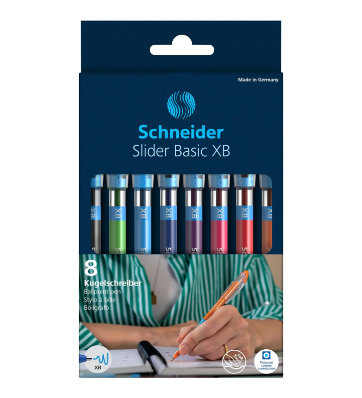 Stylo à bille Slider Basic Pointe Extra Large Colours Pochette 8