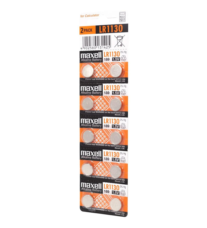 Blister de 10 Piles Boutons Alcaline 189 / LR1130 / LR54 1,5V