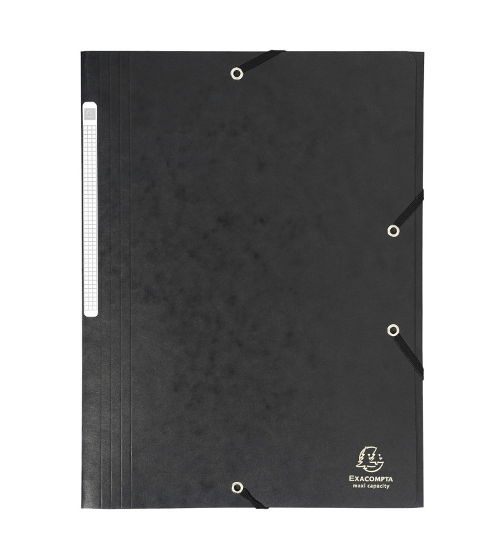 Chemise à élastiques Maxi capacity carte lustrée 425gm2 - A4 - Noir