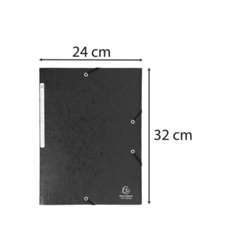 Chemise à élastiques Maxi capacity carte lustrée 425gm2 - A4 - Noir