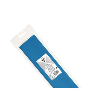 Sachet 1 Feuille Papier Crêpon Pliée 75% Format 2,50x0,50m - Bleu pétrole