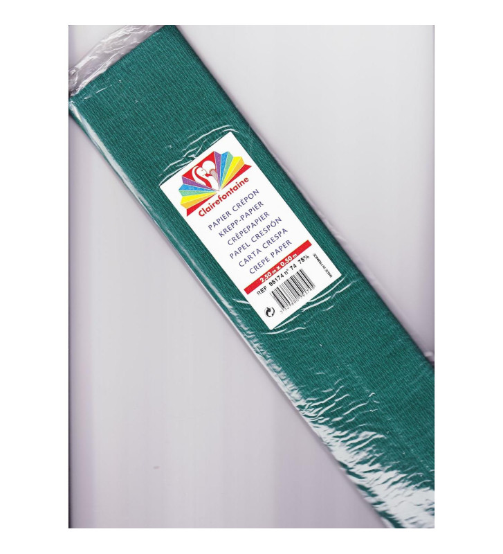 Rouleau de papier crépon 75% 2,50x0,50m vert bouteille