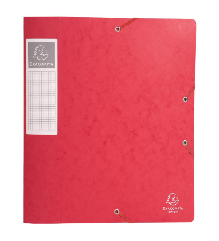 Boite de classement Cartobox Dos 60mm Carte lustrée - A4 - Rouge