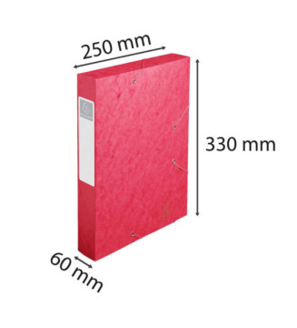Boite de classement Cartobox Dos 60mm Carte lustrée - A4 - Rouge