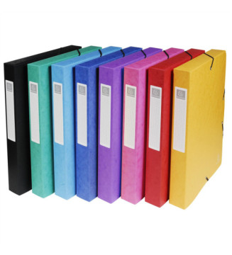 Boite de classement Exabox Dos 40mm Carte lustrée - A4 - Coloris Aléatoire