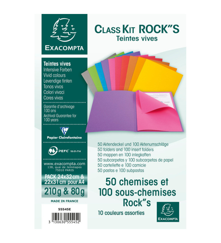 Pack 50 chemises+100 sous chemises Rock's Assorties