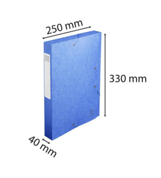 Boite de classement livrée à plat Cartobox Dos 40mm Carte lustrée - A4 Bleu