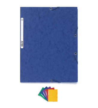 Chemise 3 rabats à élastiques carte lustrée 400g/m² A4 Coloris aléatoire