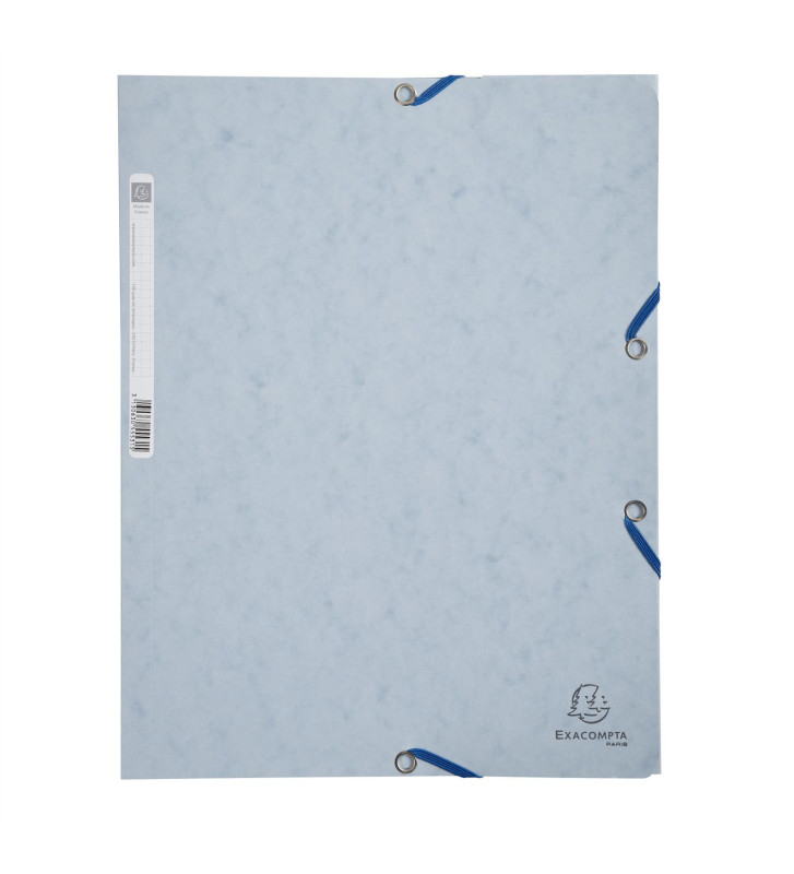 Chemise 3 rabats à élastiques carte lustrée 400g/m2 - A4 - Gris tourterelle