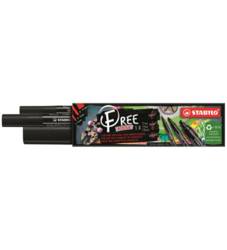 3 marqueurs  FREE acrylic pointes mixtes noir